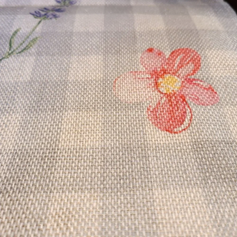 Floral Table Runner Cottage Farmhouse Decor Spring Summer Plaid Decorative Cloth